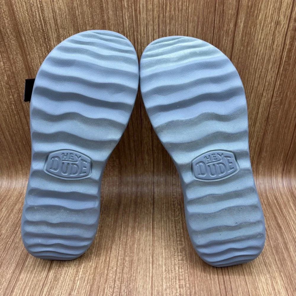 Hey Dude Carson Sandal Sport Mode Black Grey Men Size 9 Adjustable Strappy 40712